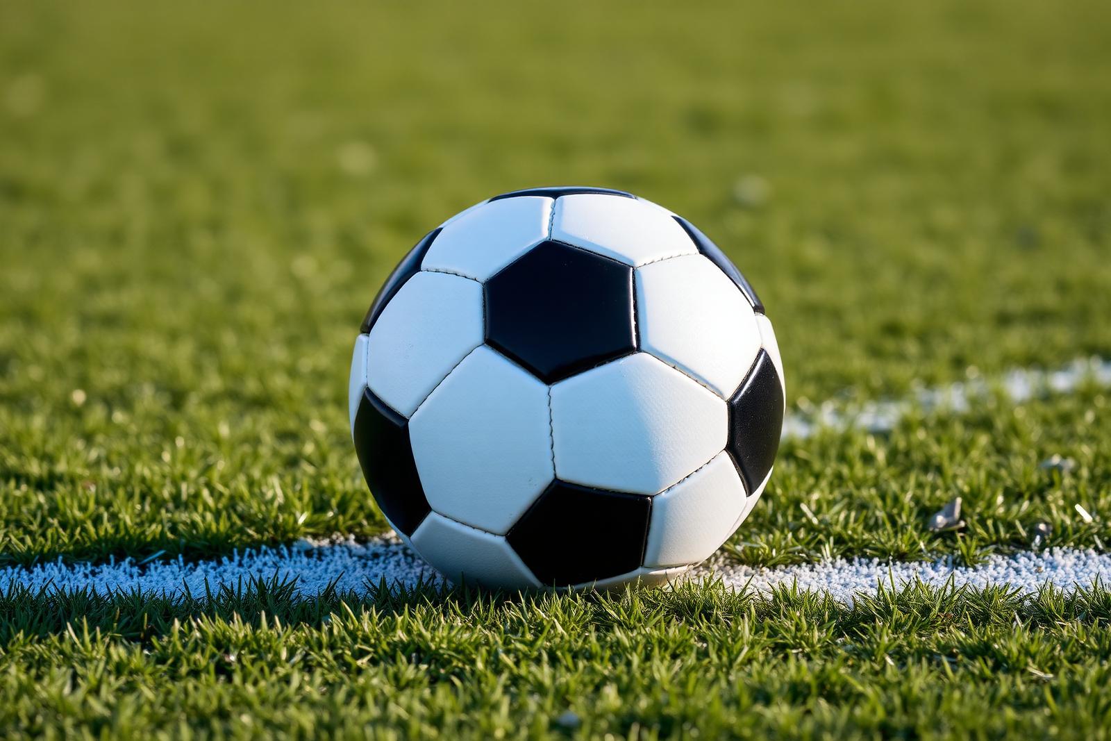 Ballon de football sur l'herbe
